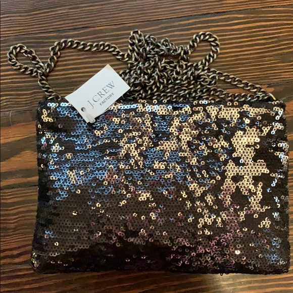 Black sequin JCrew clutch - brand new with tag! - Picture 2 of 4